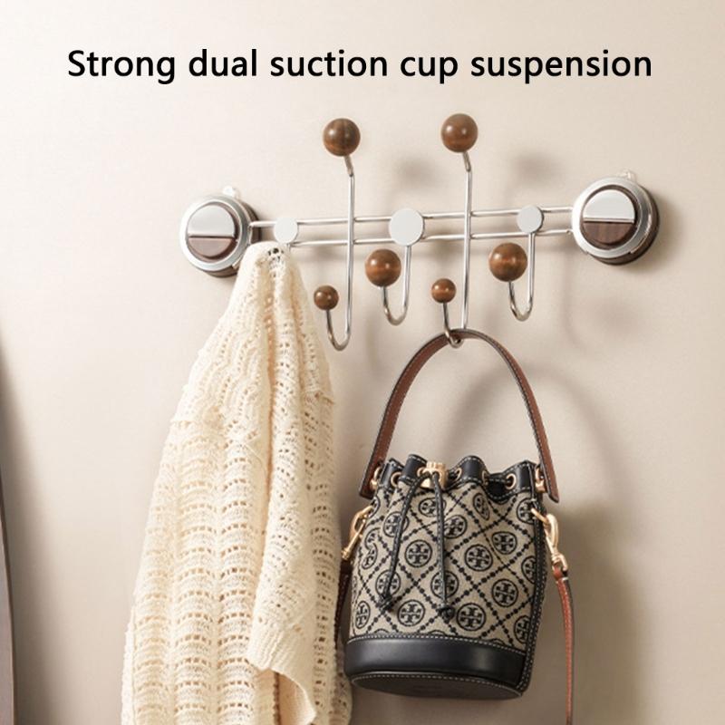 Suction Cup Hook for Bedroom Bathroom Door Mounted Living Room Clothes Hanger Strong Load Capacity Storage Rack