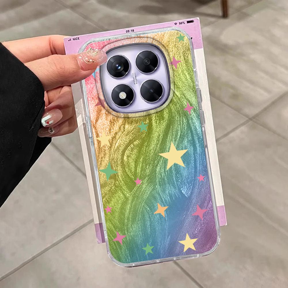 Blue Bow Green Heart Love Phone Cases For Xiaomi Redmi Note 14 13 Pro 14C 13C A5 A4 A3 4G 13T 14T Silicone Couple Fundas Cover