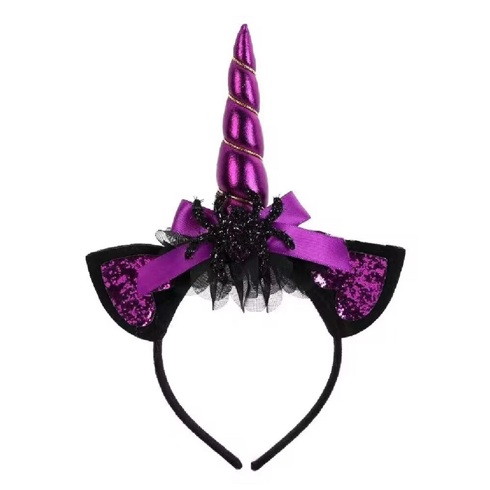 

Merry Christmas Decorations Party Props Hairhoop Unicorn Horn Headband Stage Performances Hairband Festival Supplies фиолетовый