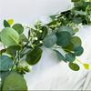 Artificial Eucalyptus Leaves Greenery Garland Faux Plant Spring Vines with White Flower Berries for Wedding Home Party Decor