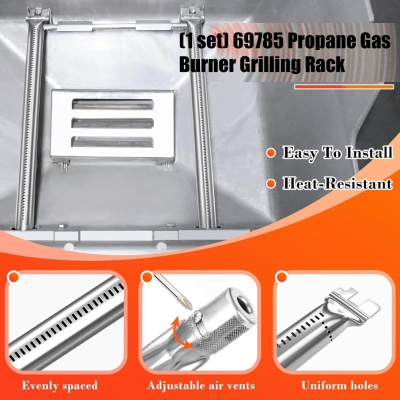 Stainless Steel Grill Burners Replacement Set for Even Heat Distribution Corrosions Resistant Outdoor Grill Components