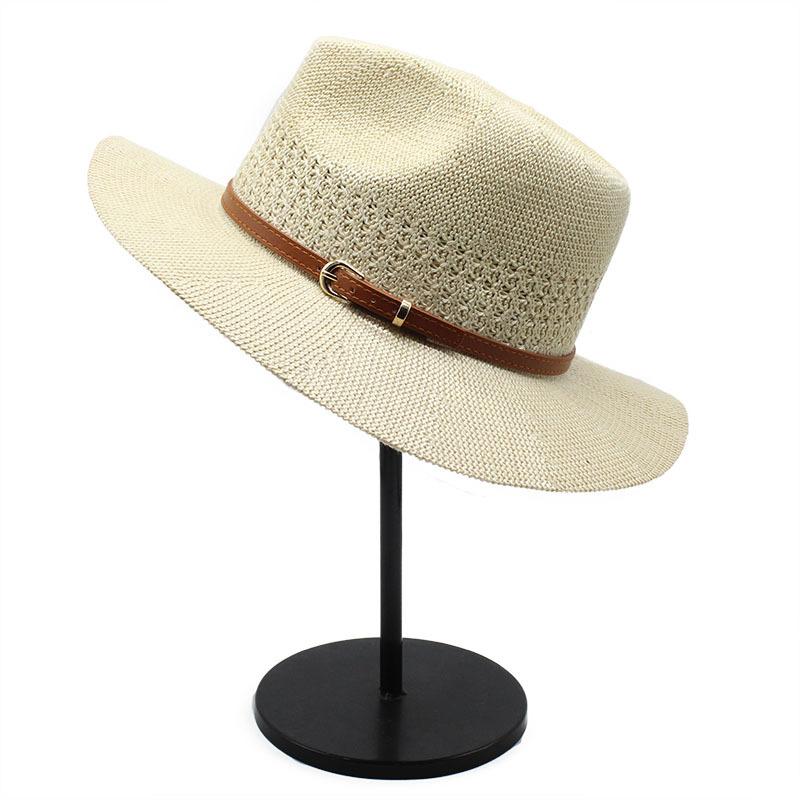 Woven Straw Hat French Top Hat Belt Accessories Jazz Hat Breathable Foldable Non-Deforming Hat