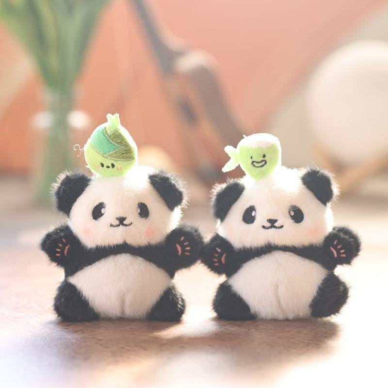 Pullout Little Panda Plush Keychain With Detachable Bamboo For Kids And Collectors