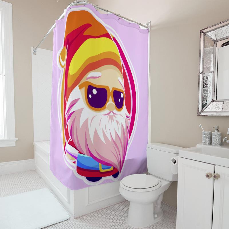 TU Santa Claus Shower Curtain Christmas Bathroom Decor Holiday Festive Pattern Waterproof Fabric Home Decor Gift Idea Festive Vi
