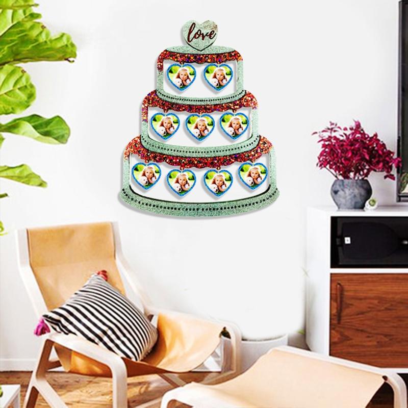 Cake Love Photo Frame Drop Glue Mold Diy Christmas Decor Cake Love Photo Frame Pendant Desktop Ornament Silicone Mold