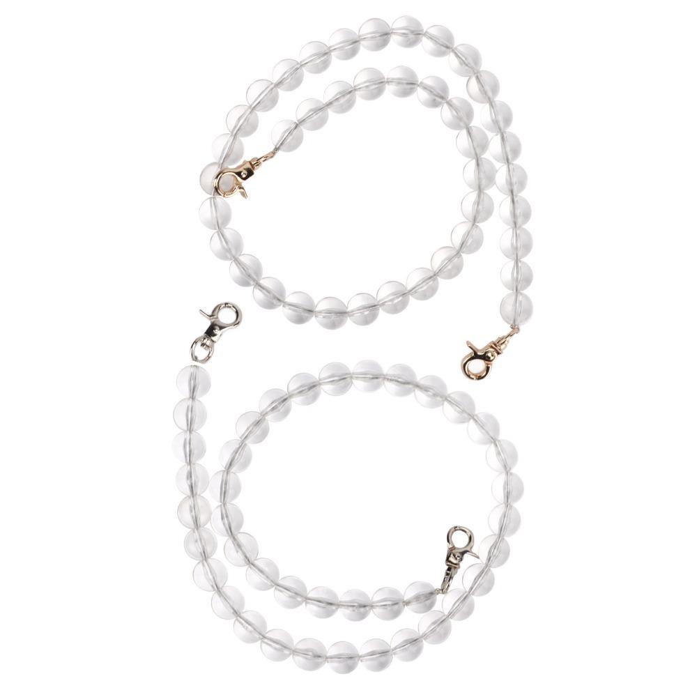 2pcs Metal Chain Bag Chain Transparent Purse Chain Bead Assortments Phone Chain  Crossbody Use