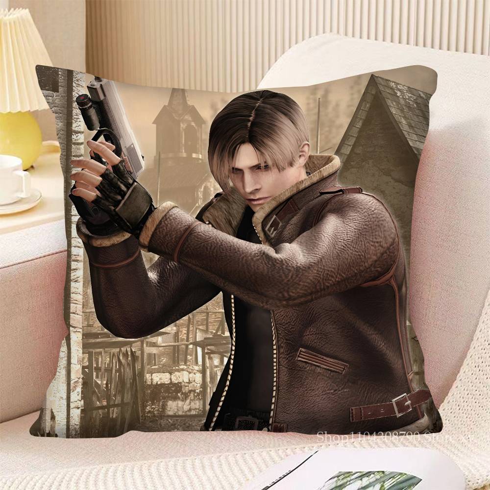 Leon Kennedy R-Resident E-Evil Pillow Case Fashion Square Pillowcase Bedroom Sofa Room Ins Decoration Leisure