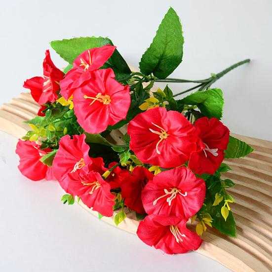 Artificial Morning Glory Flower 7 Heads Fake UV Resistant Flower Bouquet with Stem for Vase Wedding Bridal Bouquet Indoor Outdoor Garden Home Kitchen