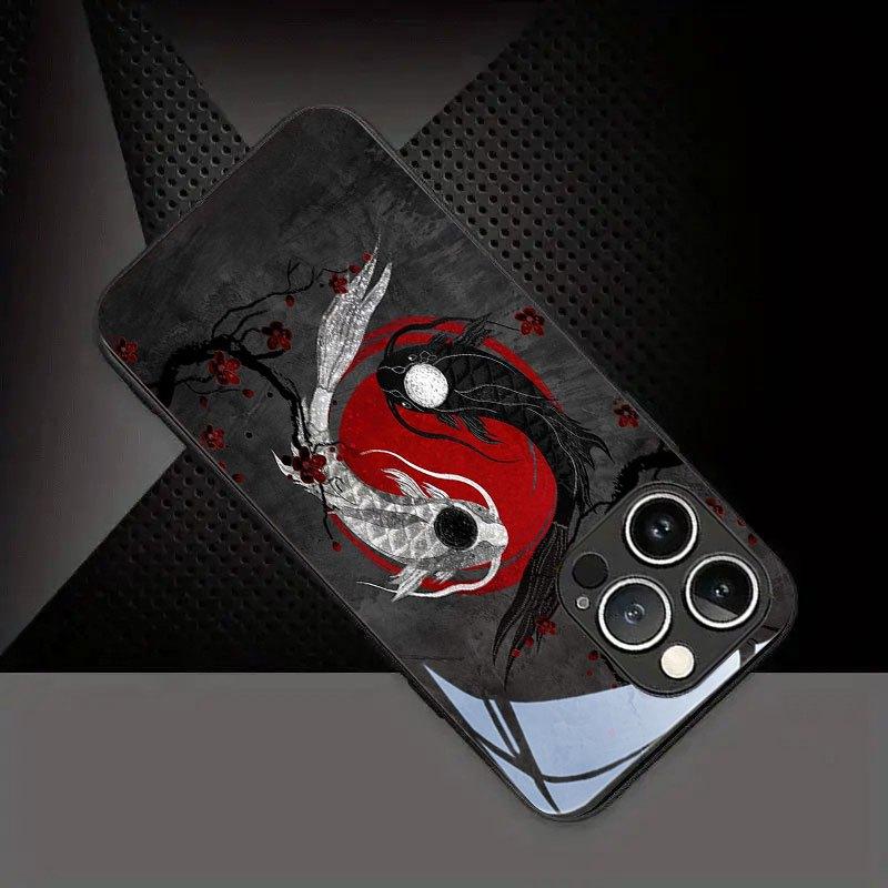 Koi Hongmei tempered glass phone case suitable for iPhone 17 16 15 14 13 12 11 Pro/Max/Plus anti drop and shockproof back cover