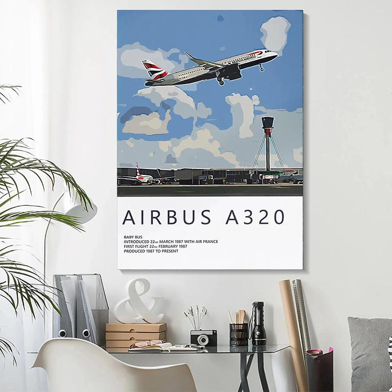 Airbus A320 A380 A350 A319 Aviation Aircraft Posters and Prints Canvas Painting Wall Art Picture for Living Room Home ation