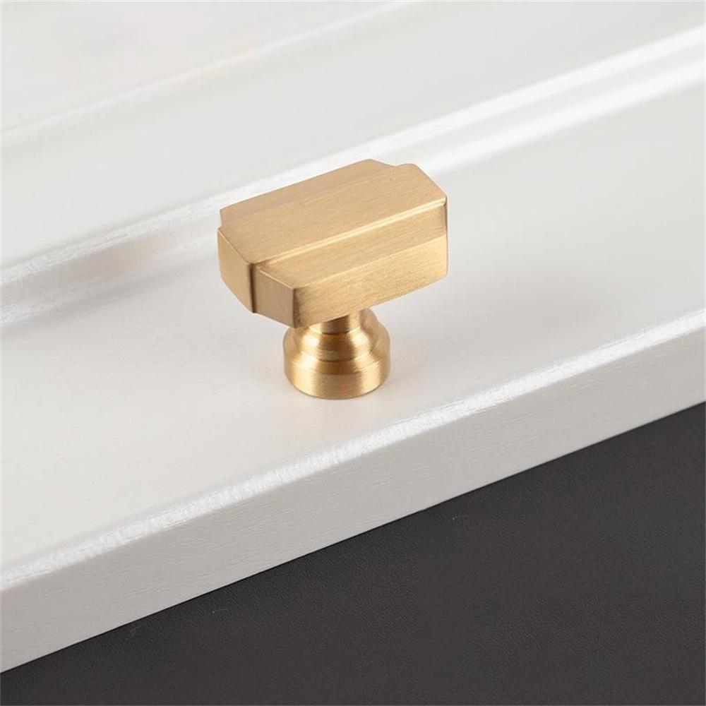 BR85 Brass Cabinet Handles 35 x 30mm Single Hole Drawer Pulls for Kitchen Cabinets Wardrobe A