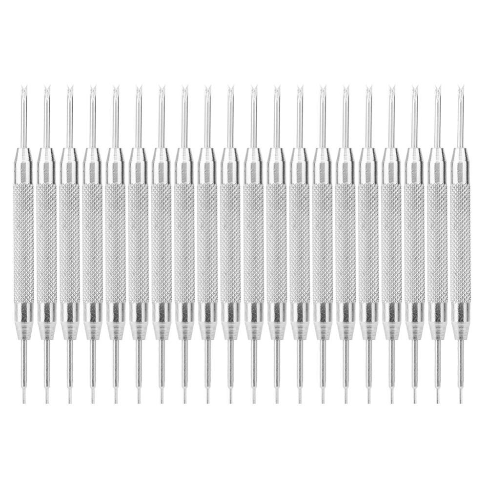 20Pcs Silver Spring Bar Tool 82mm Alloy steel Watch Strap Remover Double Head Spring Bar Fork Mechanical Watch Band Fitting