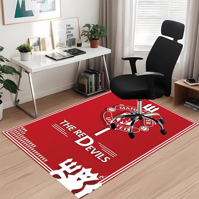 Manchester United Printed Carpet, for Office Chair Living Room Bedroom Kitchen Room Decor Gifts.