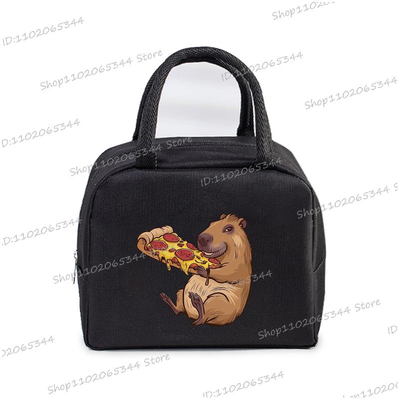 Insulated Lunch Bag Cartoon Pizza Capybara Series Insulation Bento Pack Women Men Cute Capybara Meal Pack Kids Bento Lunch Bags