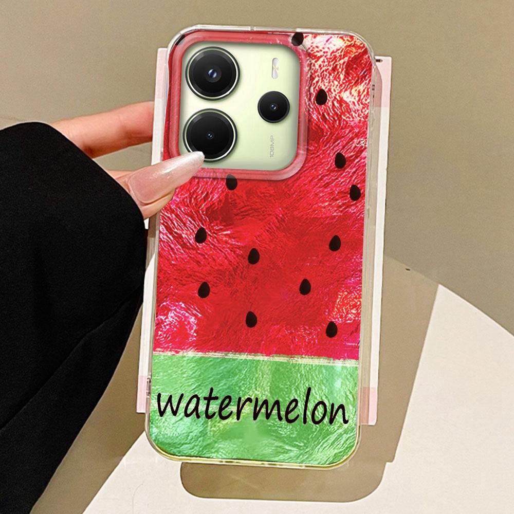 

Чехол для телефона с текстурой ледника из арбуза и вишни для Xiaomi Redmi 13C 14C A5 A3 A4 A3X A1 Note 14 13 12 11 11S 10 Pro poco C65 белый