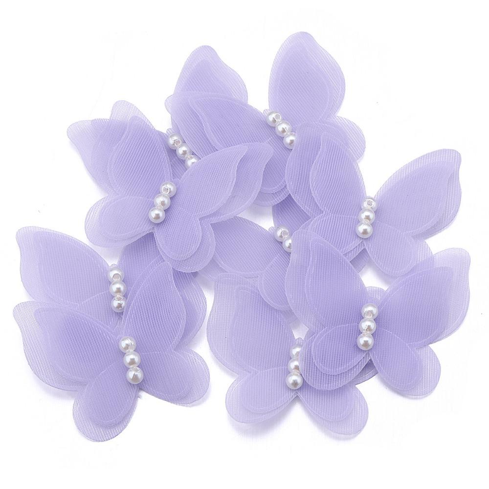 

Двухслойная ткань органза аппликации бабочки 3D одежда швейные нашивки свадебные аксессуары для волос