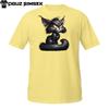 Dark Fluffy Cat T-Shirt – Angry Black Cartoon Kitten with Evil Stare