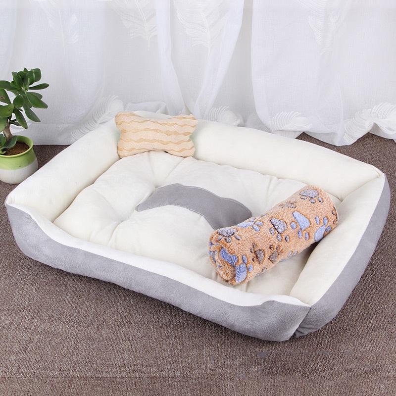 Rutschfestes, waschbares Haustier-Knochenbett für kleine, mittlere und große Hunde, Winter warm, Welpen-, Hundekissen, Bulldoggen-Sofa-Matte, Hundebett
