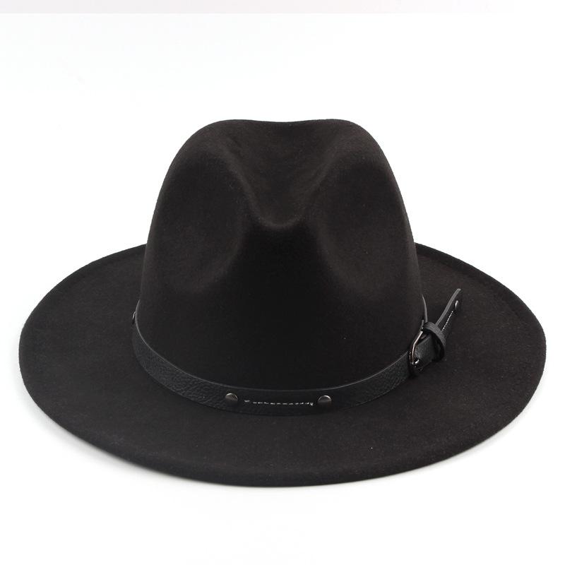 Unisex British Wool Felt Flat-Top Fedora Hat for Autumn/Winter