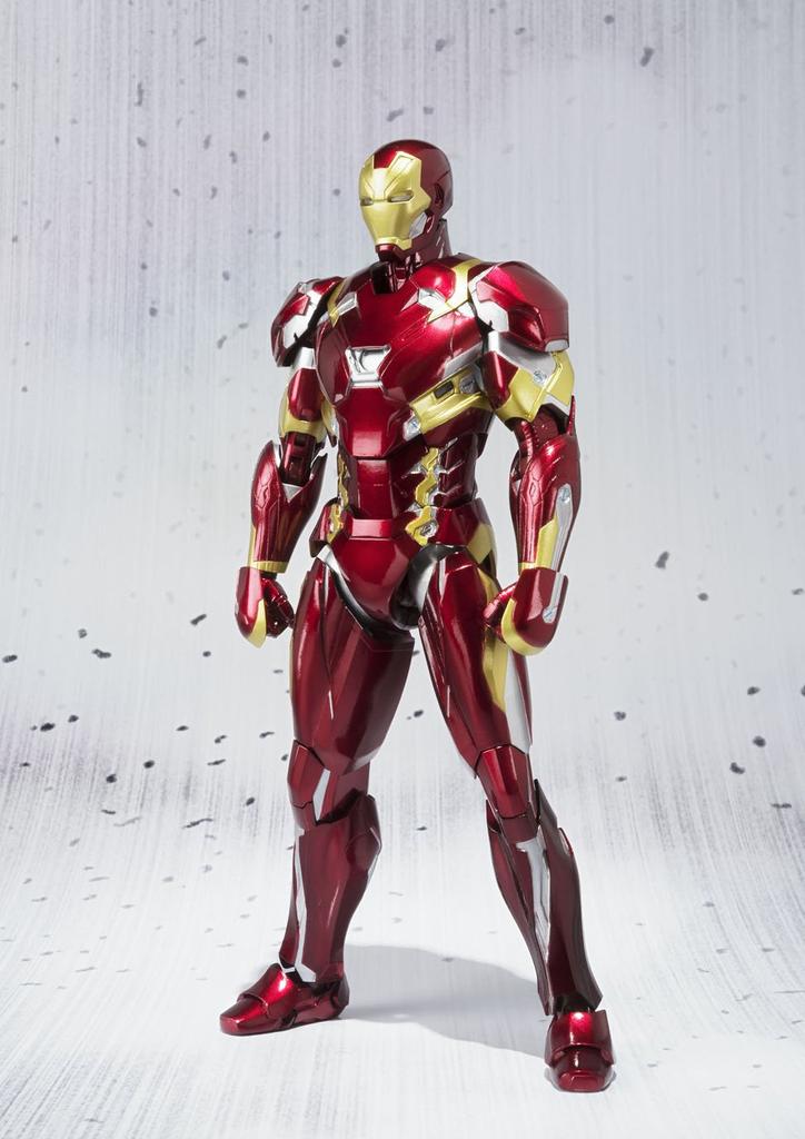 TAMASHII NATIONS Captain America Iron Man Mark 46 155mm Painted Movable Figure S.H.Figuarts (Civil War) Approx. ABS&PVC&Diecast