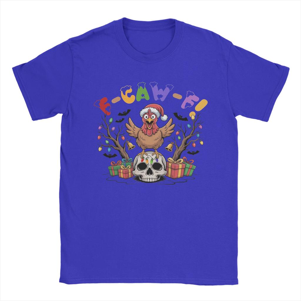Men's T-Shirts Christmas F-Caw-F Chicken Hipster Pure Cotton Tee Shirt Short Sleeve  T Shirt Crew Neck Tops Printed