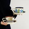 OLOEY Vintage Red Bone China Coffee Cup & Saucer Set