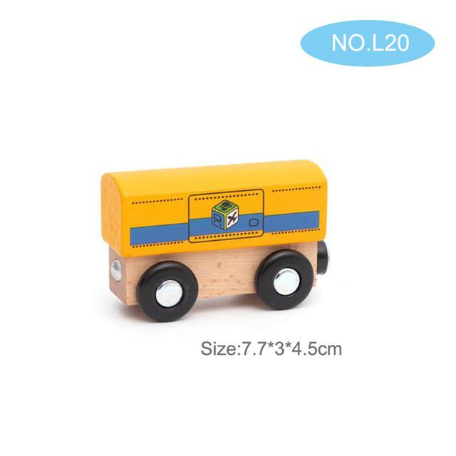 Small Wooden Scene Car Toys Magnetic Train Toy Truck Fit All Kinds Wooden Railway Train Track Children Gifts