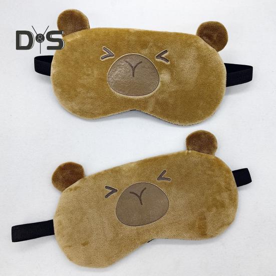 Capybara Lumină Blocare Eye Cover cu Bandă Elastic Plush Cartoon Animal Hot Recre Compresse Eye Shade Bărbați Femei Travel Pup Sleeping Blackout Eye Cover