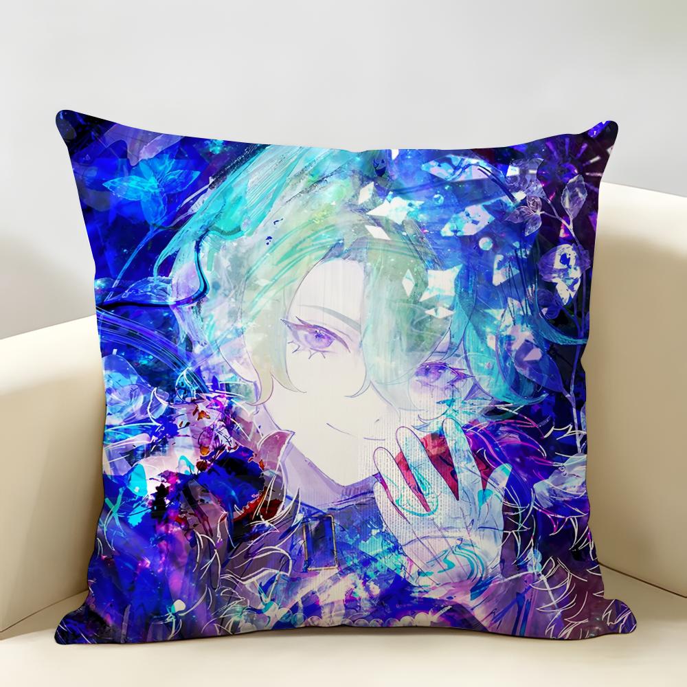EEnsemble Stars Anime Cushion Cover Natural Linen Organic Fabric DoubleSided Printing Room Sofa Decor Pillow Case