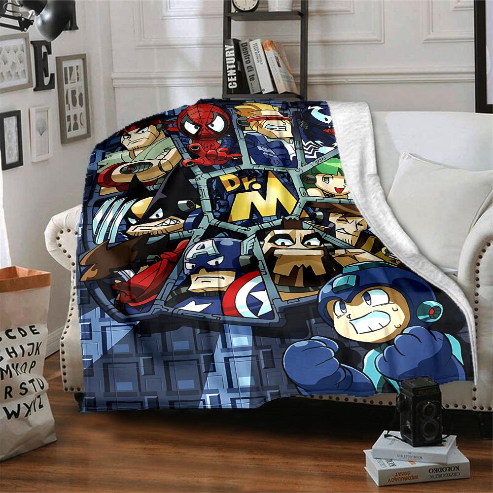 Superhero Mashup Adventure Flannel Blanket Super Soft Warm Cozy Blanket For Sofa Bed Office Travel Allseason Home Decor Gift