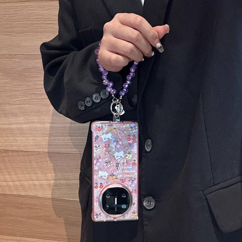The New Lanyard Is Suitable for Huawei Matex Mobile Phone Case, Shell Pattern Matex Collector's Edition Cartoon Floral Puppy Folding Screen,