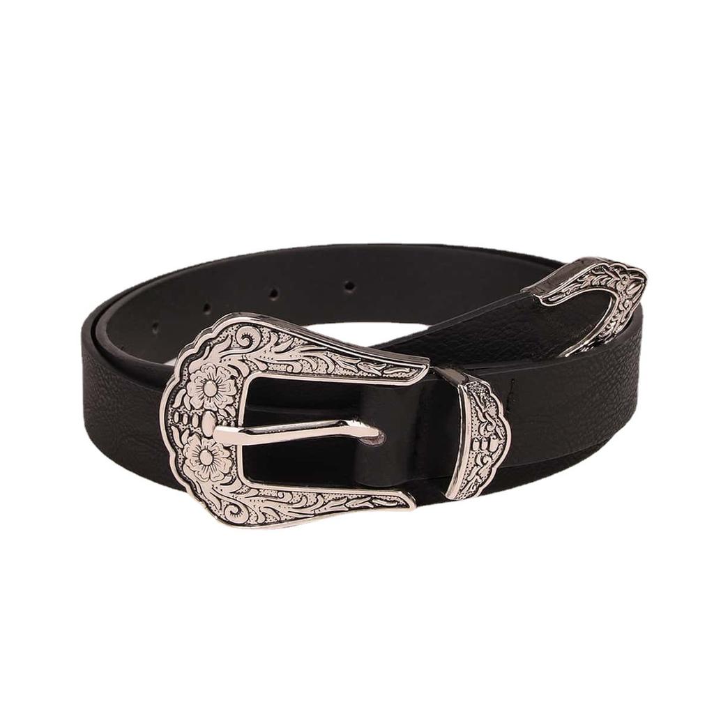 New Antique Bronze Three-piece Set, Retro Brown Western-style PU Women's Belt, Domestic Sales, Versatile Women's Belt