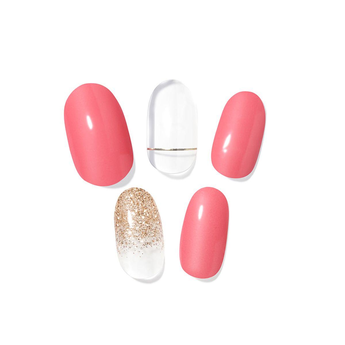 DIY Gel Nail Stickers _ Pink Sparkling