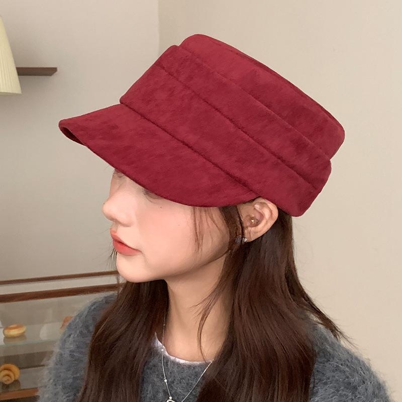 Retro Versatile Woolen Beret Showing Face Ducktongue Octagonal Hat Children'S Warm Windproof Newsboy Hat