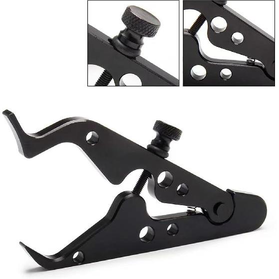 Universal Motorcycle Cruise Control - Throttle Lock Assist Grip Clamp with Silicone Ring - Durable (1, Black)