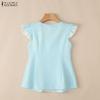 ZANZEA Women Elegant Lace Splice Square Collar Casual Sleeveless Floral Print Vest Tops