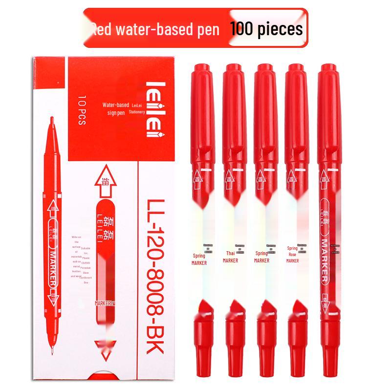 **Çift Uçlu Küçük Çocuk Çizim Kalemi - Siyah/Kırmızı/Mavi, İnce Uçlu, Su Bazlı**