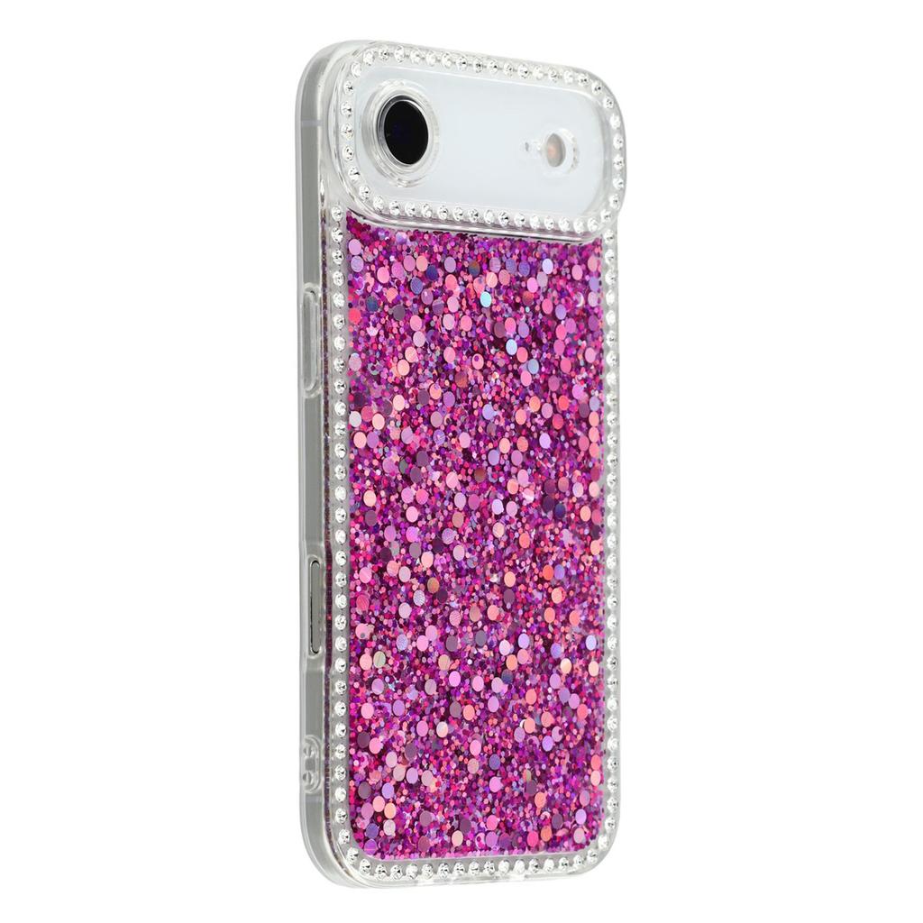 For iPhone 17 Air Case Rhinestone Edge Glitter Epoxy TPU Phone Cover