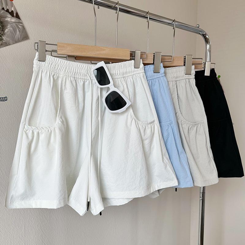 Ice silk sports shorts women's summer thin new high waist thin wide legs casual wear loose