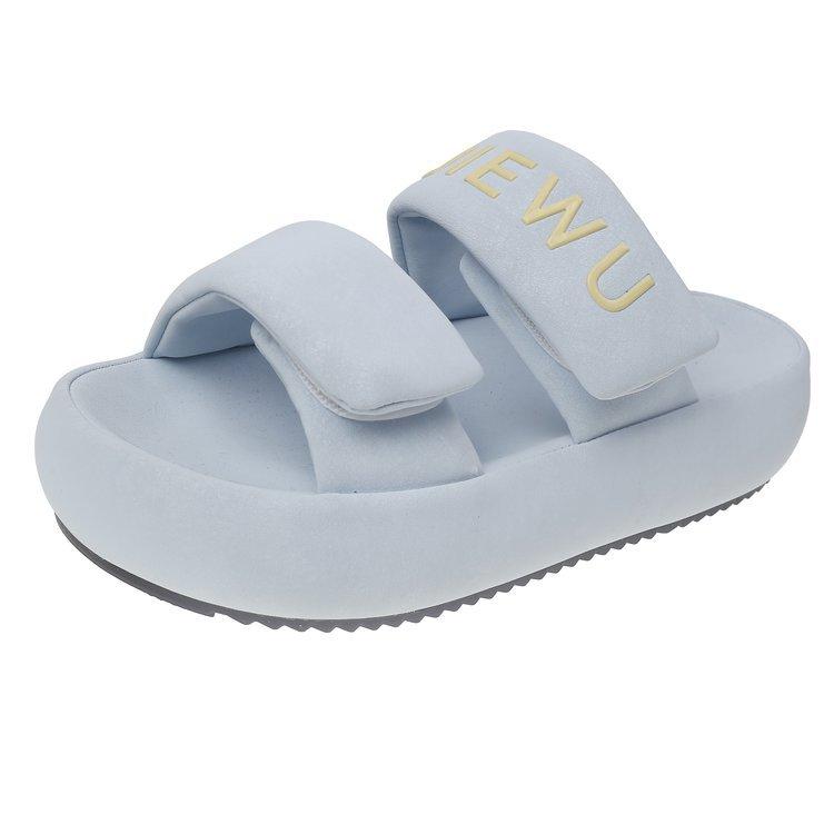 Continuous drag~ stepping on shit thick-soled slippers for women to wear 2025 summer new Velcro beach bread cool slippers