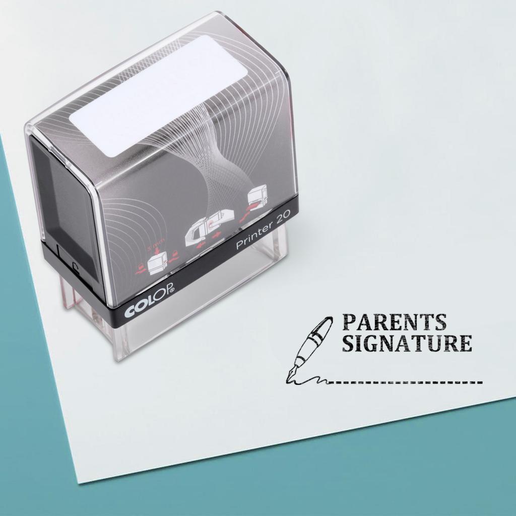 PARENTS SIGNATURE Self Inking Rubber Stamp Custom Colop Office Stationary P20 Mini Stamper
