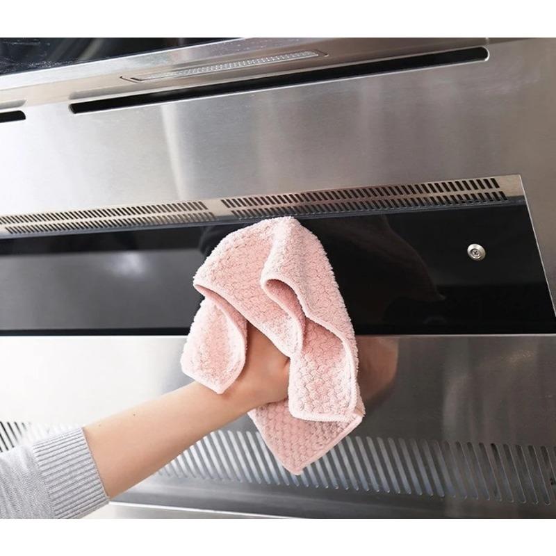 Kitchen Cleaning Dining Wash Towel Absorbent Square Microfiber Dishcloth Household Thickened Cloth Tool Supply Accessory New