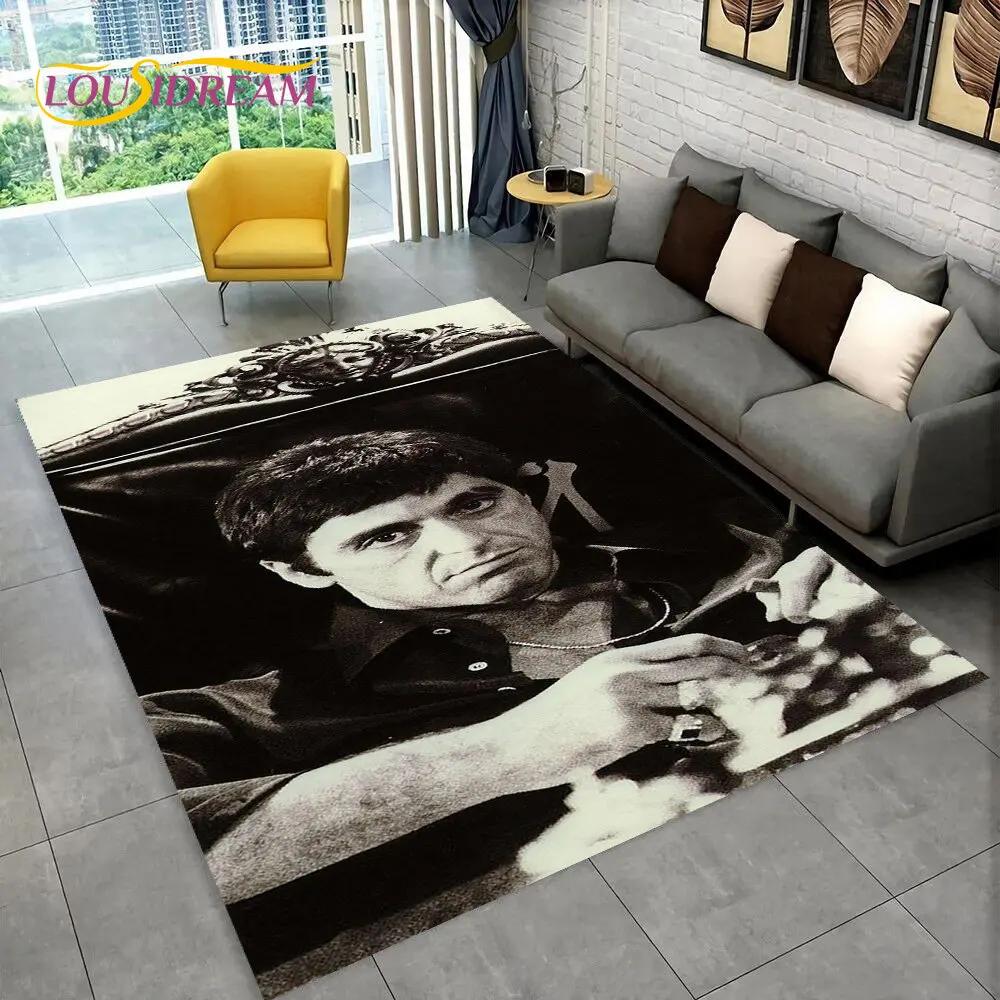 Movie Scarface Tony 3D Printing Area Rug Large,Carpet Rug for Living Room Bedroom Sofa Doormat Decor,Kid Play Non-slip Floor Mat