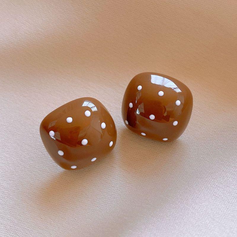 Geometric Leopard Print Heart Flower Stud Earrings - Retro & Versatile Luxury for Women