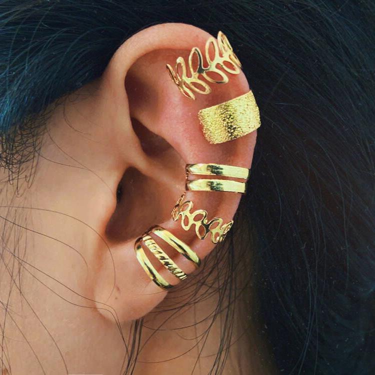 Creative No-Piercing Ear Cuff Set: Multi-layer C-shaped Clip with Niche Design