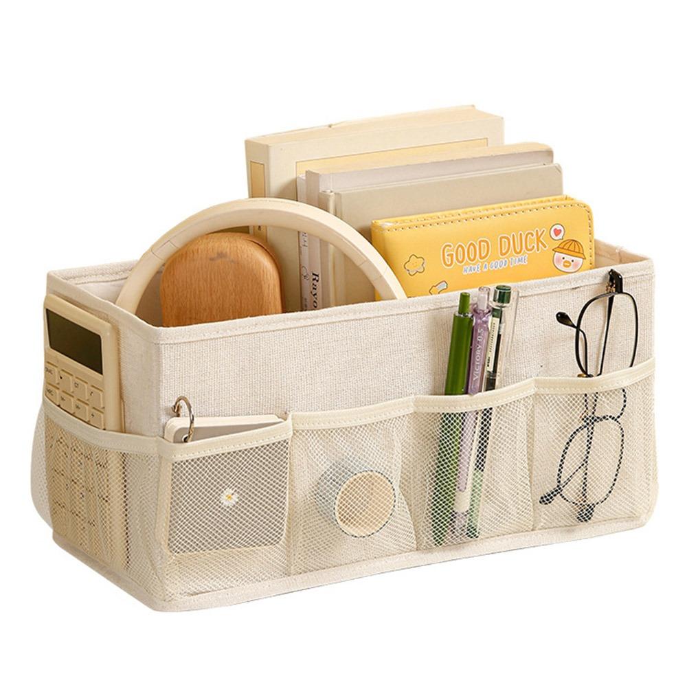 Large Capacity Desktop Storage Box Folding With Mesh Organizer Dividers Folding Storage Box Mesh Organizer Cosmetics Organizer