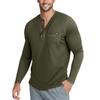 Men's Casual Solid Color Buckle Quick Dry Shoulder  Long Sleeved