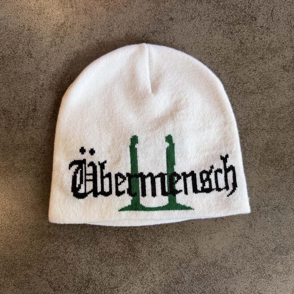 Embroidered Neutral Letter Knit Hat Warm Beanie For Trendy Casual Outdoor Use