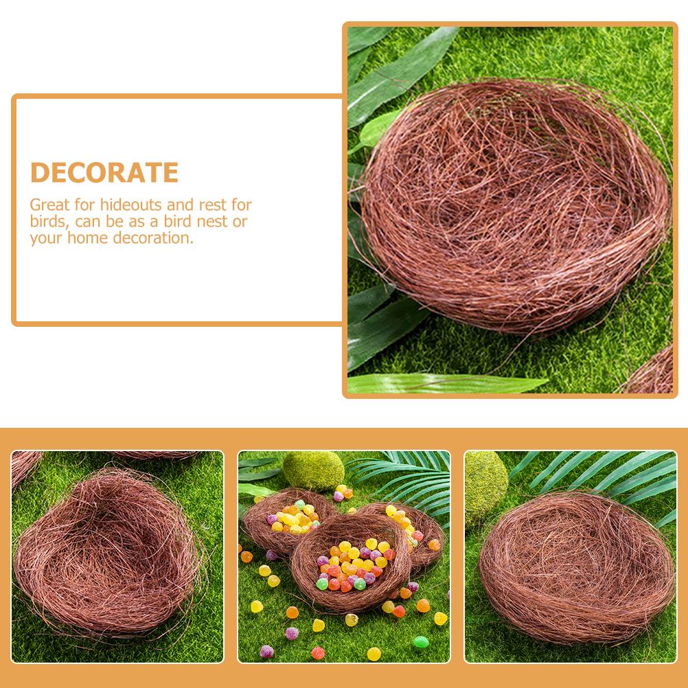 16Pcs Simulated Bird Nest Garden Bird Nest Ornaments Decorative Photography Props Dinner Plate Decor