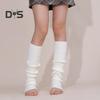 1 Pair Winter Leg Warmers Warm Ribbed Knit Strips Stretchy Fit Knitting Calf Socks with Heel Hole 80s Accessories for Party Sports Yoga Dance